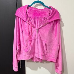 Pink Velour Hoodie and Pants Set